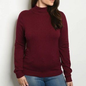 Burgundy long sleeve Turtleneck sweater